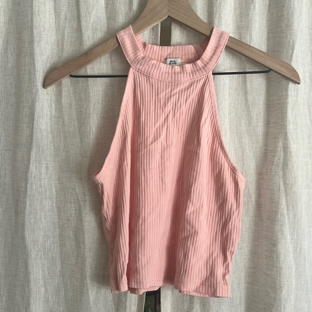 River Island Pink Ribbed Tank Top